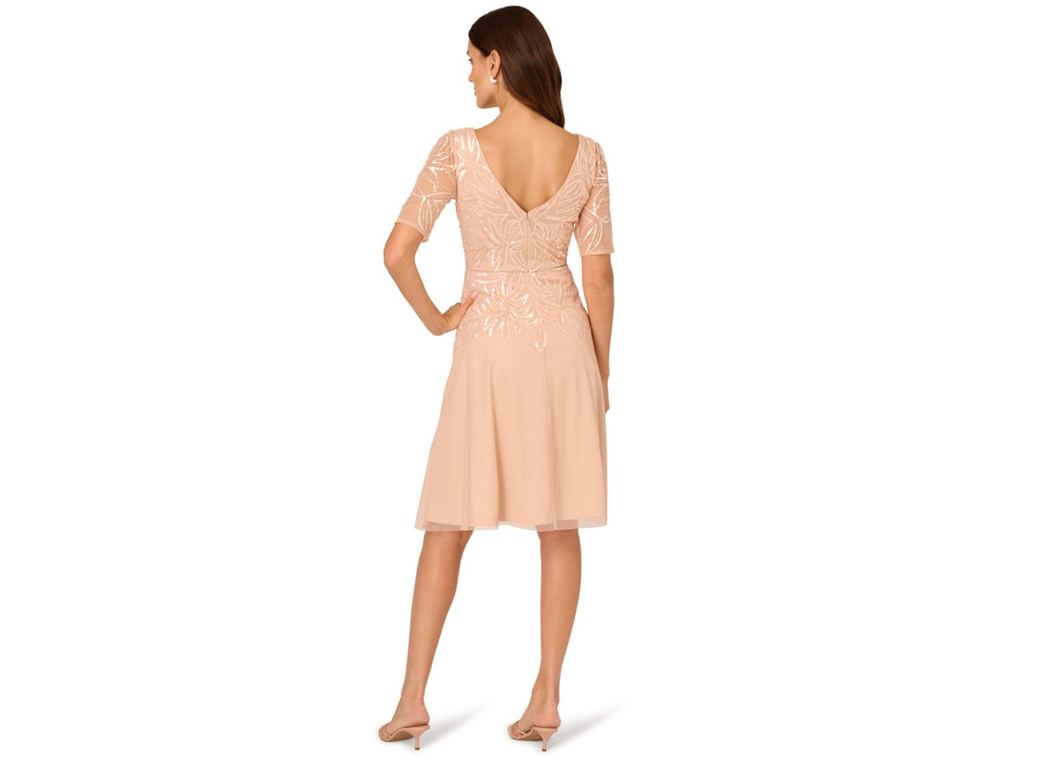 Women's Beaded V-Neck Dress