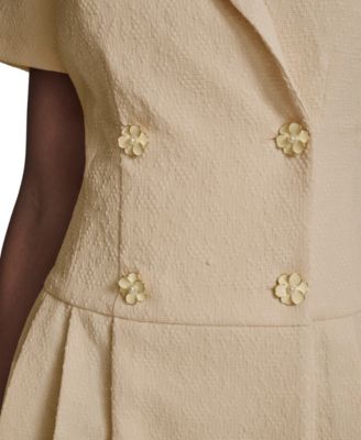 Women's Textured Pleated Shirt Dress