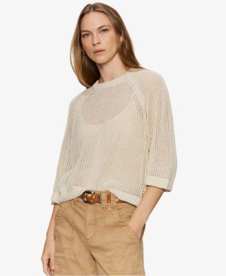 Petite Metallic Crewneck Sweater T-Shirt