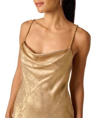 Women's Foiled Cowl Neck Ball Gown