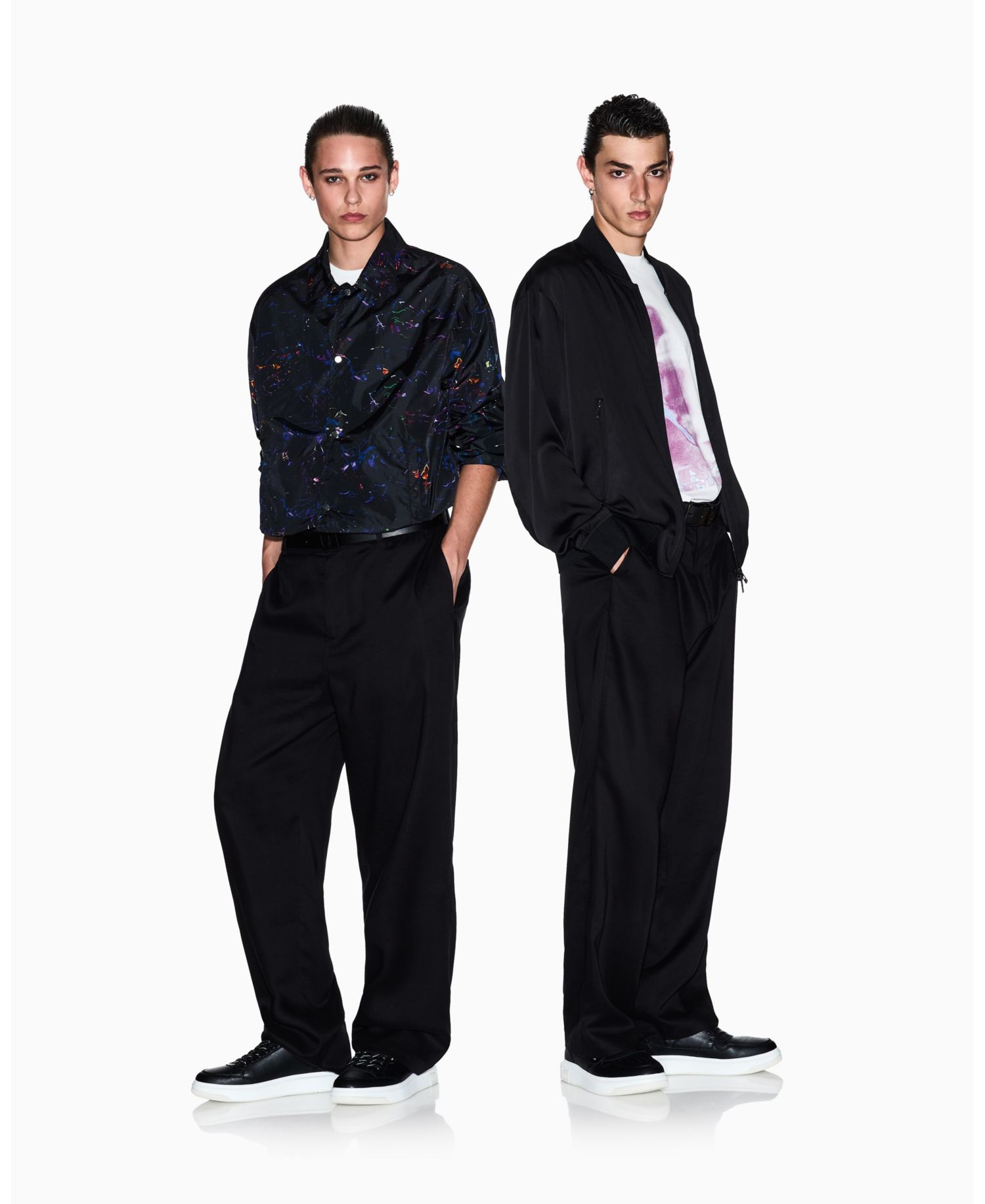 Men's Nylon Print Floral Jacket