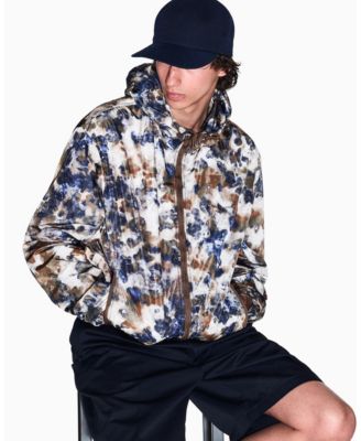 Men's Watercolor Print Nylon Windbreaker