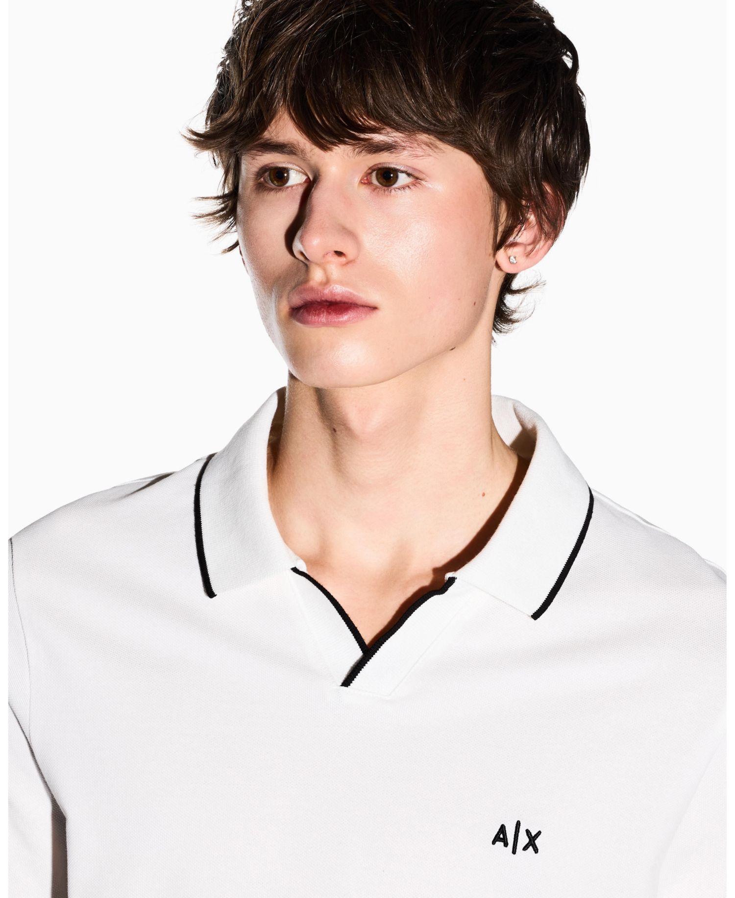 Men's Short Sleeve Pique Johhny Collar Polo Shirt with Tipping