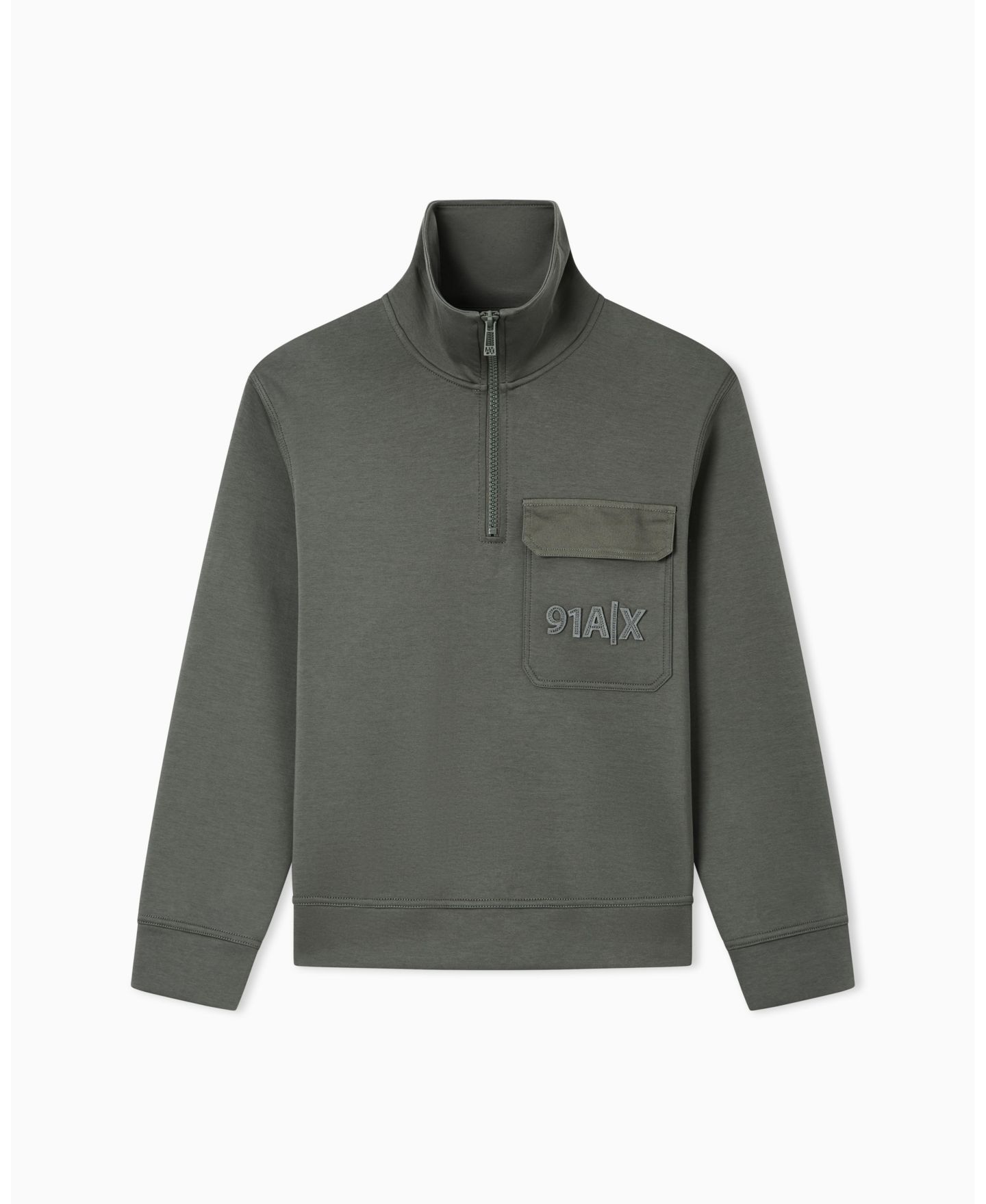 Мужская толстовка A|X Armani Exchange Pocket 91 Quarter Zip, цвет: Графитовый металлик — фото 1