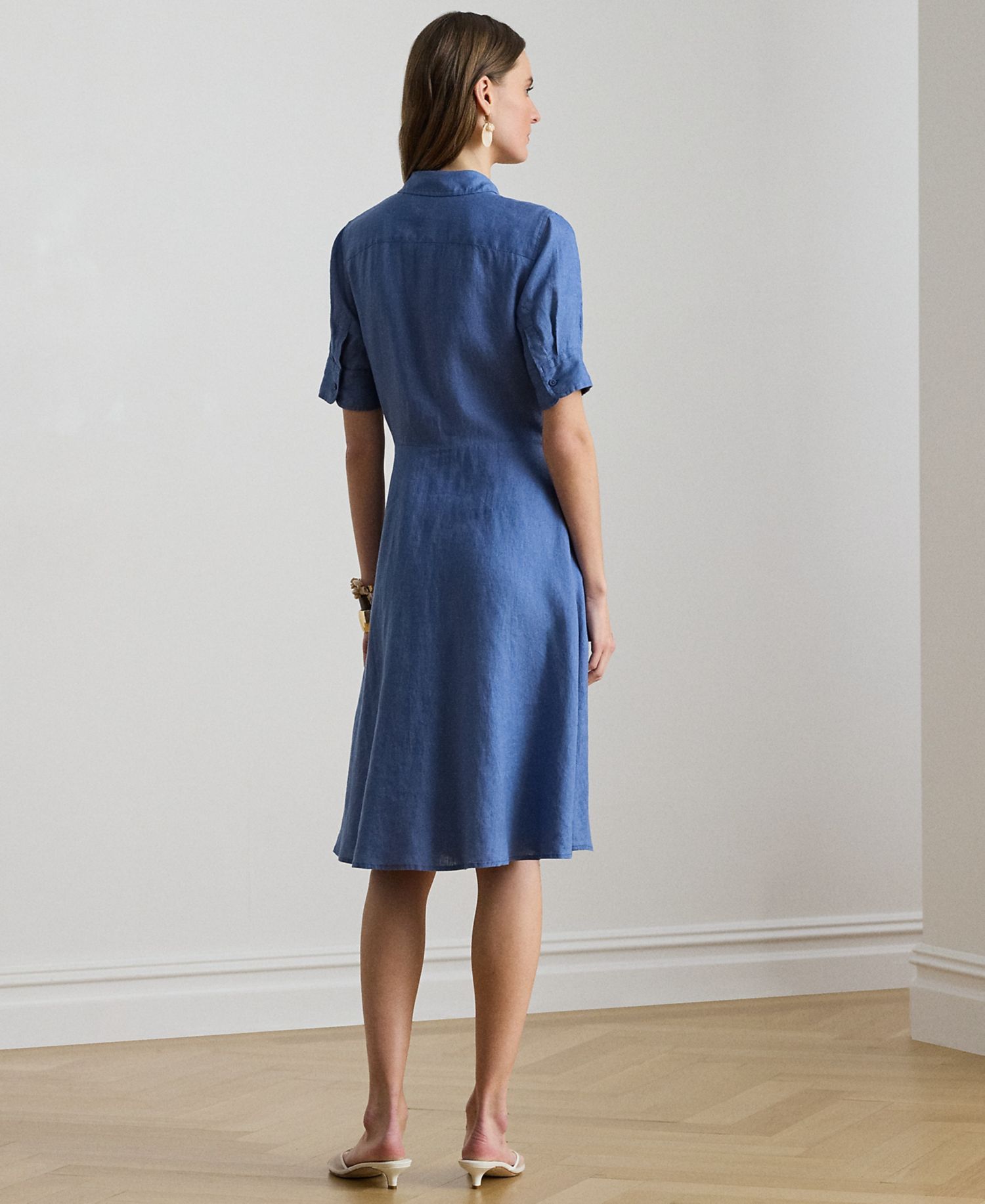 Petite 100% Linen Shirt Dress