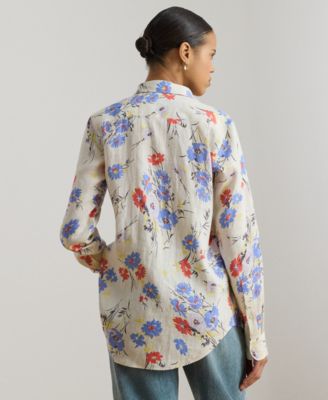 Petite Karrie Floral Long-Sleeve Shirt