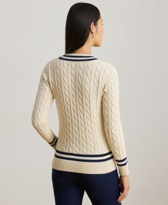 Petite Meren Ribbed V-Neck Sweater
