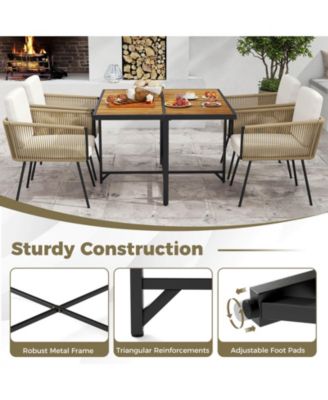 5 Pieces Patio Dining Set Outdoor Rectangular Table and Chairs Furniture Set