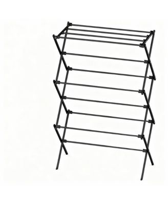 3-Tier Folding Clothes Rack, Rust-Resistant, Easy Assembly, Suitable for Indoors & Outdoors