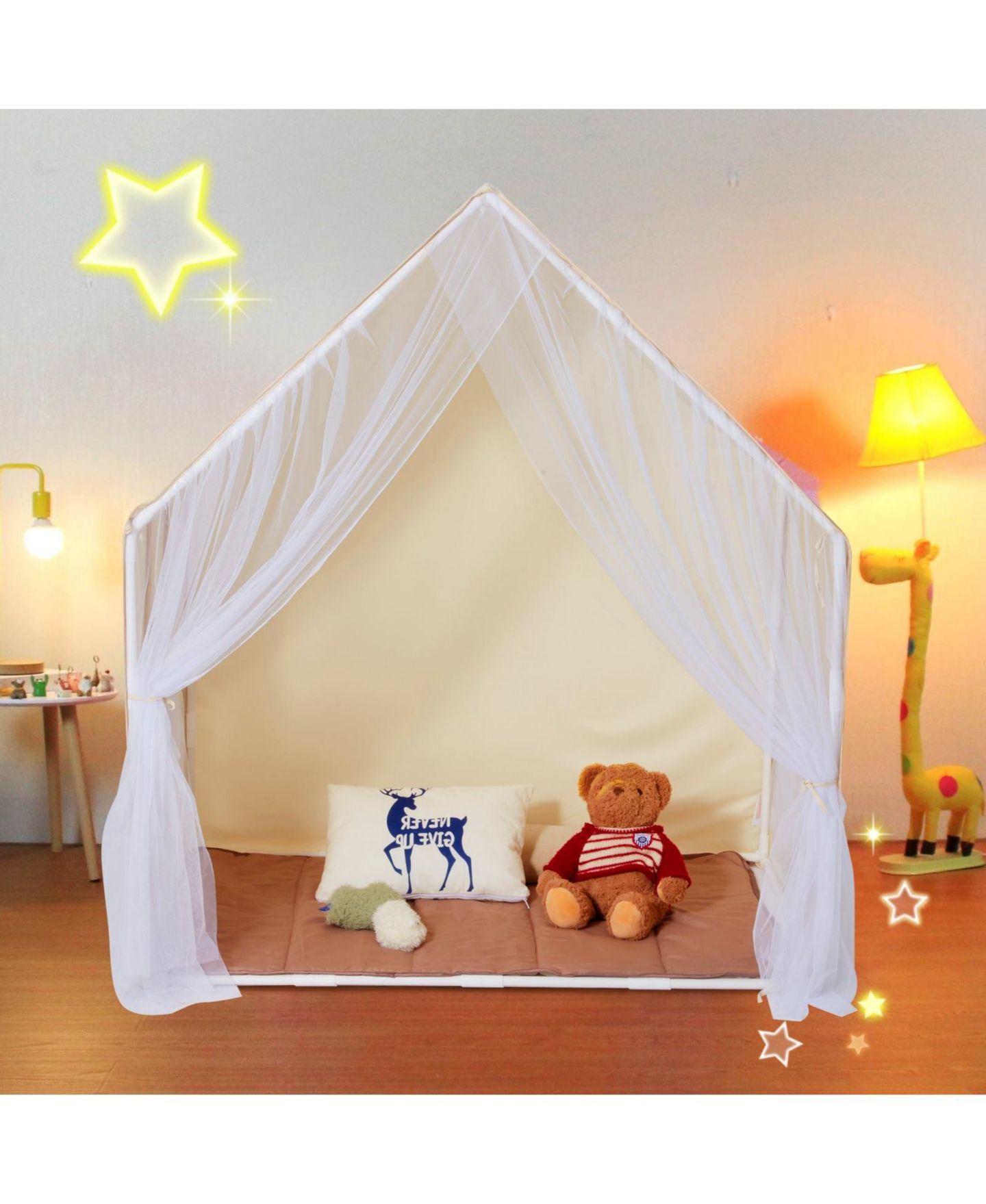 Детские игрушки SUGIFT Yurt Indoor Outdoor Play Tent, 3-Piece Set, Ages 3+, цвет: Бежевый — фото 2