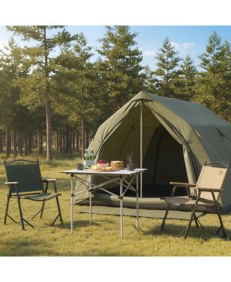 Roll-Up Camping Table with Metal Legs, Outdoor