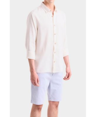 Men's Men Long-Sleeve Linen Shirt Semi-Fitted Silhouette
