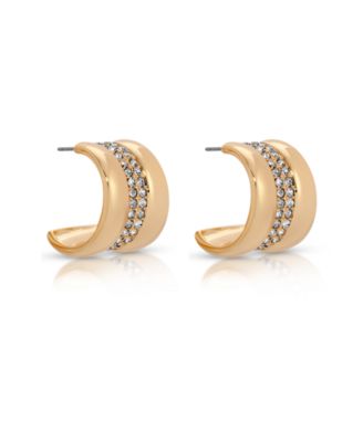 Pave Center Hoop Earrings
