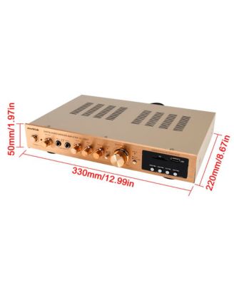 5-Channel 2000W Peak AV Surround Amplifier, Ultra-Thin Aluminum Body with Bluetooth 5.0, USB/SD & FM Radio