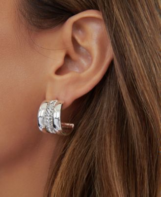 Pave Center Hoop Earrings