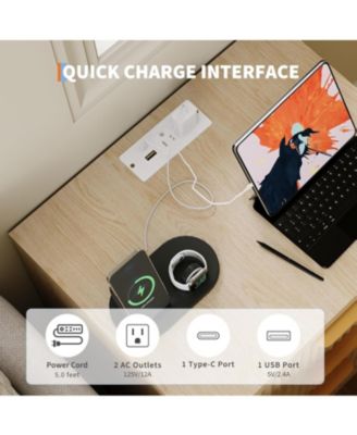 Bedside Table Nightstand with Bedside Storage, Bedroom Side Table and Organizer, Functional and Fluted Nightstand