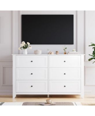 6 Drawers Dresser for Bedroom, 54" W Modern Storage Chest of Drawers for Clothes, Storage Dressers Organizer with Deep Drawers for Living Room