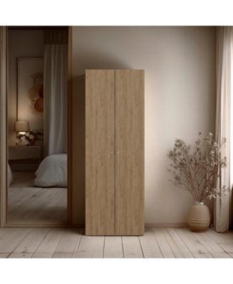 Basin 2-Door Tall Wardrobe Cabinet 66.9"H, Bedroom