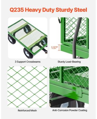 Heavy-Duty Utility Wagon with Removable Sides & 180° Handle