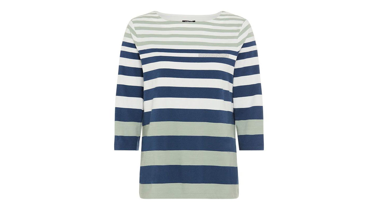 Женская футболка Olsen Varied Stripe, цвет: Насыщенный тёмно-синий — фото 2