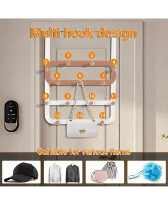 14 Hooks Door Rack - Quiet, Ergonomic, Protective, Modern