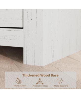 Farmhouse TV Stand for 80" TVs, Long Entertainment Center with 4 Drawers and 3 Shelves