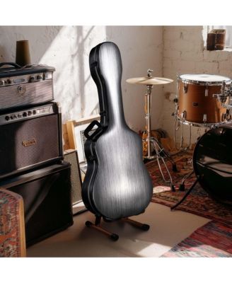 ABS Acoustic Guitar Case with Backpack Straps & Stand Kit Fits for 41" Lockable Hardshell Carrying Case