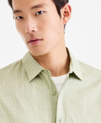 Men's Long-Sleeve Crescent Dots Poplin Shirt