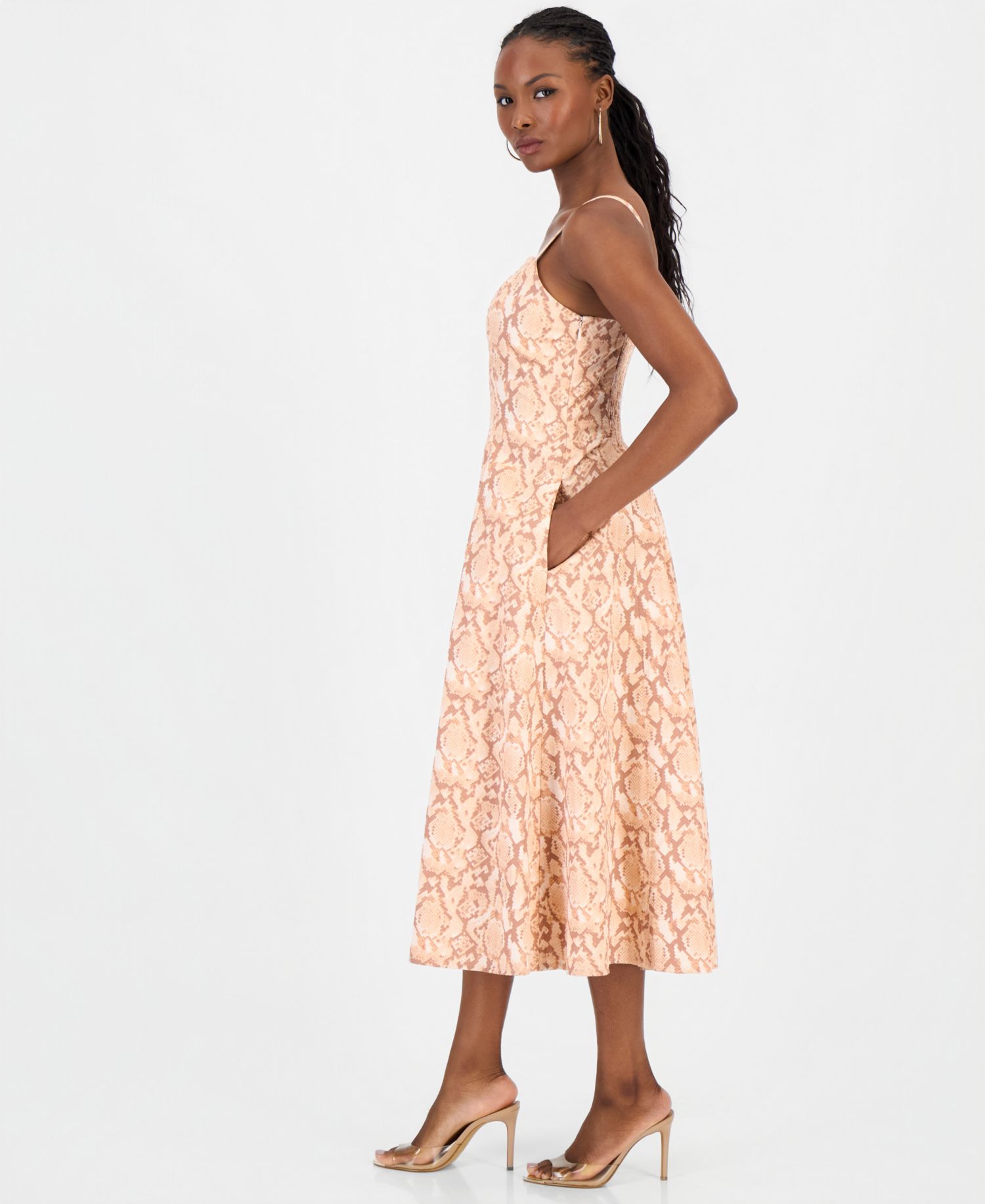 Petite Printed Cotton Midi Dress