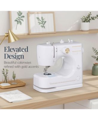 55-Piece Sewing Machine Kit for Beginners, w/ 16 Stitch Patterns, Double Stitching