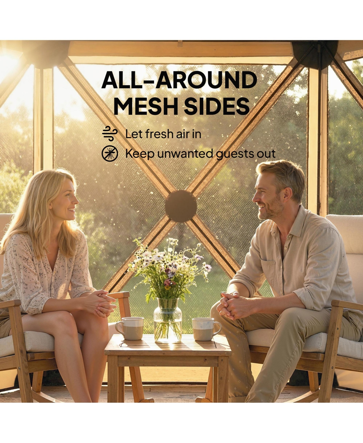 Outsunny 10 x 11 ft Pop Up Gazebo Screen Tent, Inst Camping Canopy