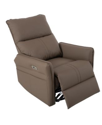 270° Swivel Power Recliner Chair with USB Charging,Overstuffed Rocking Recliner,PU Glider for Living