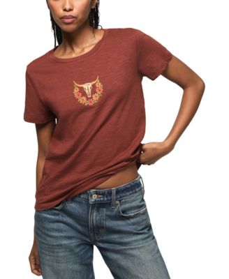 Women's Floral Steer Skull Classic Crewneck T-Shirt