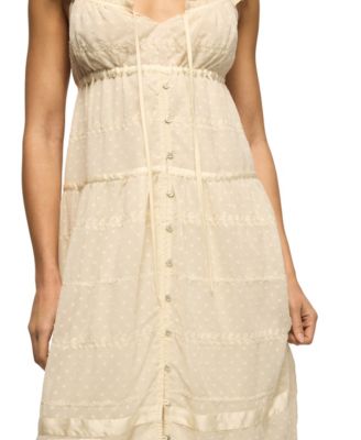 Women's Sweetheart Neck Tiered Midi Dress