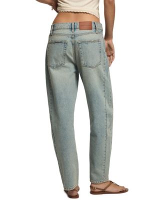 Women's Barrel Leg Mid-Rise Ankle Jeans