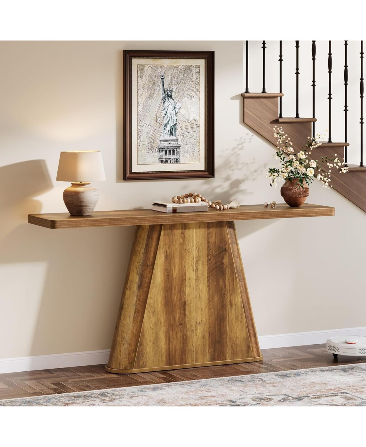 Tribesigns 63-Inch Long Entryway Table, Wooden Sofa Table Behind Couch, Farmhouse Console Furniture for Entrance, Hallway, Foyer, Living Room