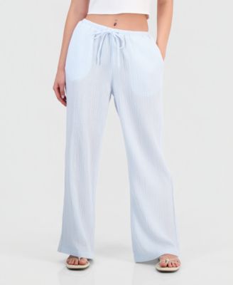 Juniors' Cotton Gauze Drawstring Beach Pants
