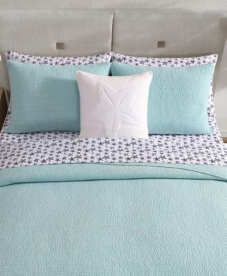 Seashore Stitch Cotton Reversible 3-Pc. Quilt Set, King