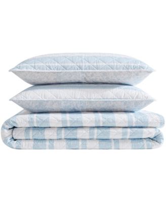 Seafront Stripe Cotton Reversible 2-Pc. Quilt Set, Twin