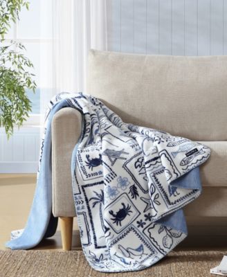 Beach Collage Plush Throw, 70" x 50"