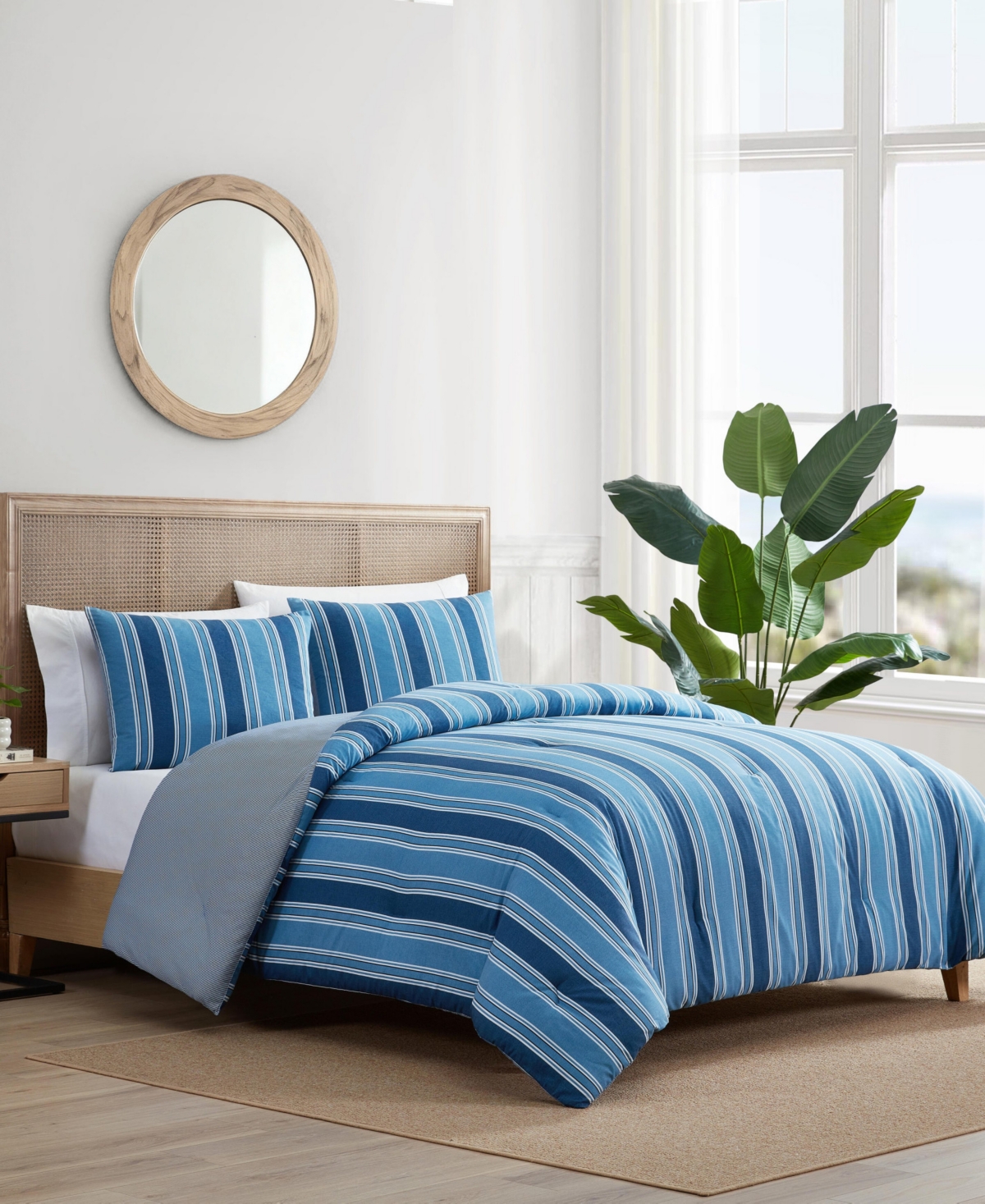 Nautica Gilpin Stripe Cotton Reversible 3-Pc. Comforter Set