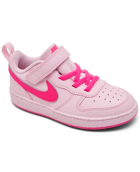Детские кроссовки Nike Toddler Kids Court Borough Low Recraft Fastening Strap Casual Sneakers from Finish Line