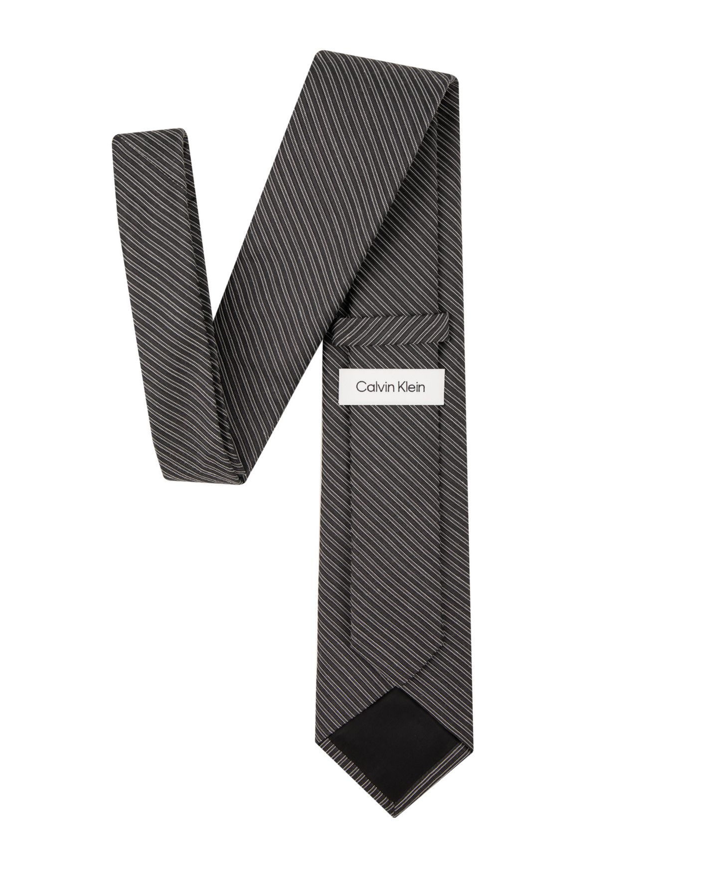 Мужские галстуки Calvin Klein Fontana Stripe Pattern Tie, цвет: Чёрный — фото 2