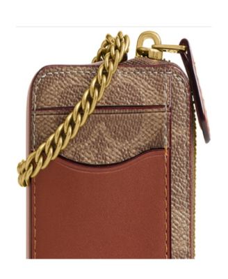 Canvas Signature Essential Zipper Chain Card Case