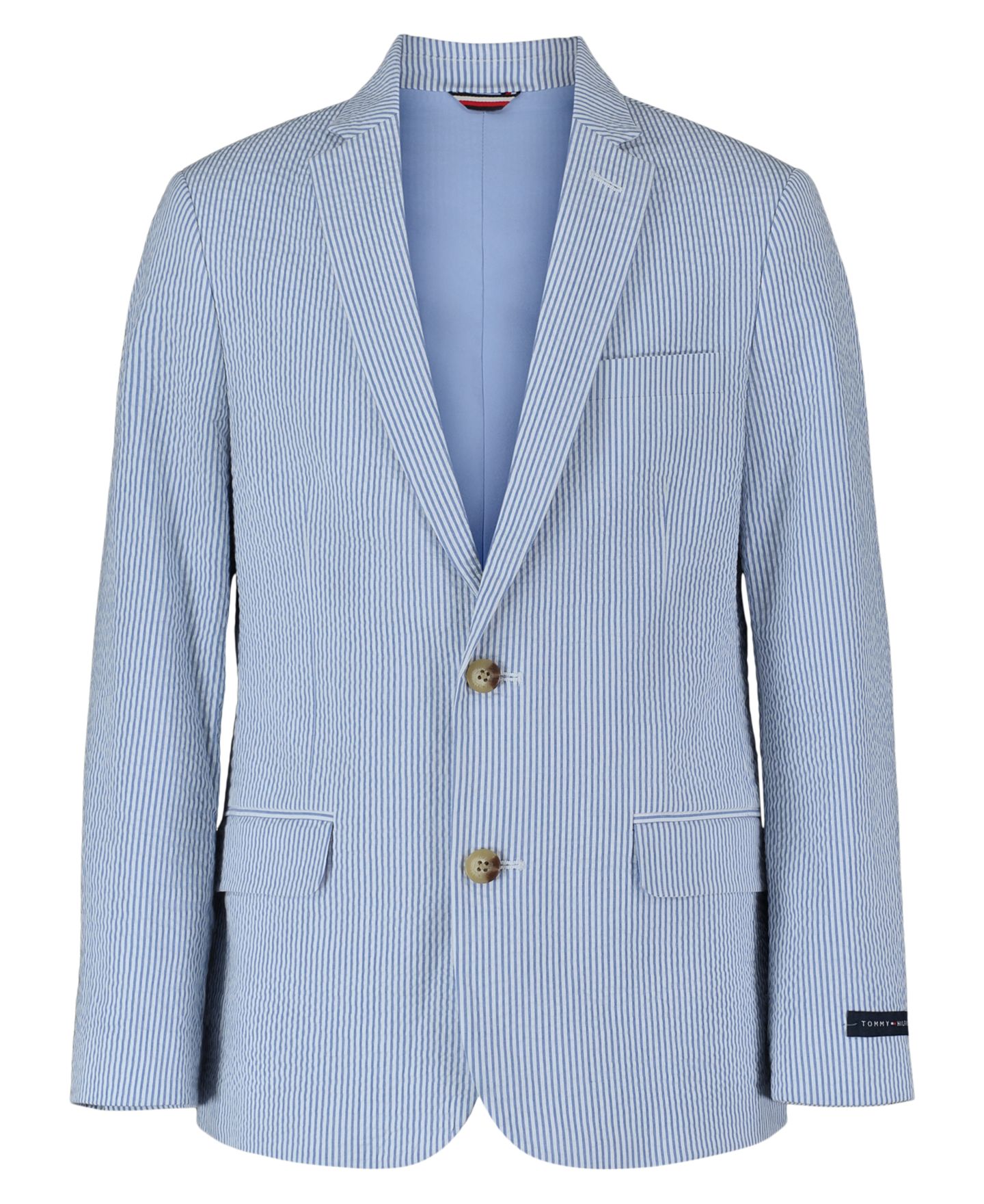 Куртка Tommy Hilfiger Stretch Seersucker Sport Jacket для мальчиков, цвет: Синий — фото 1
