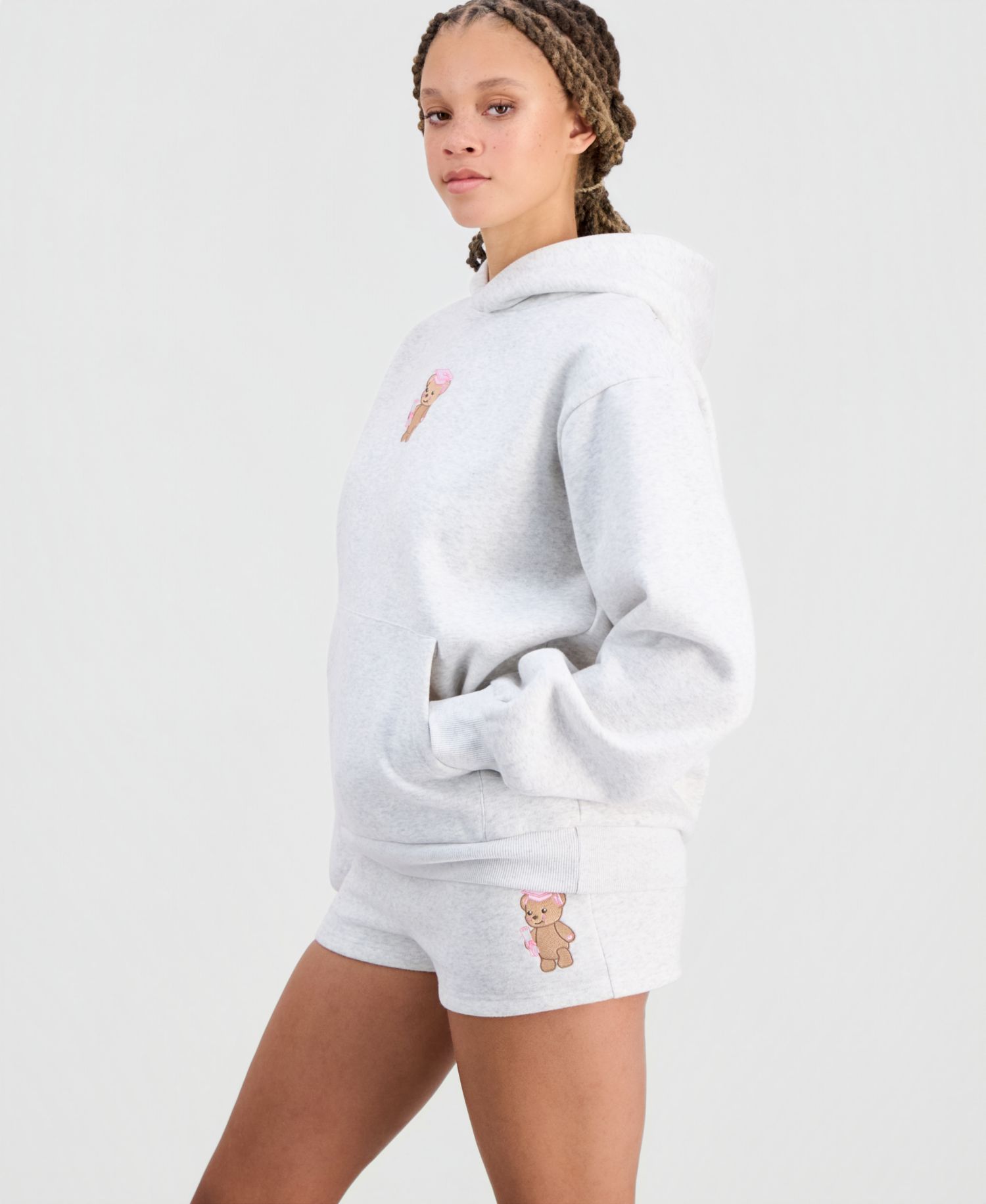 Juniors' Graduation Bear Fleece Shorts