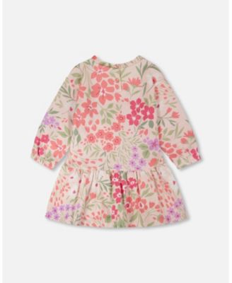 Big Girls Printed Flowers French Terry Dress