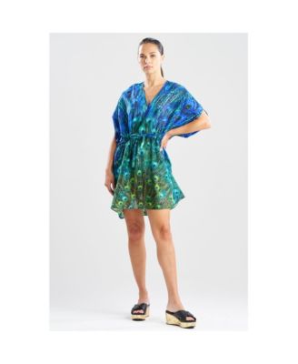 Women's Peacock - Cotton Voile Short Caftan