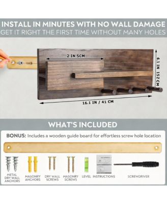 Solid Wood Mail & Key Holder - Wall Organizer