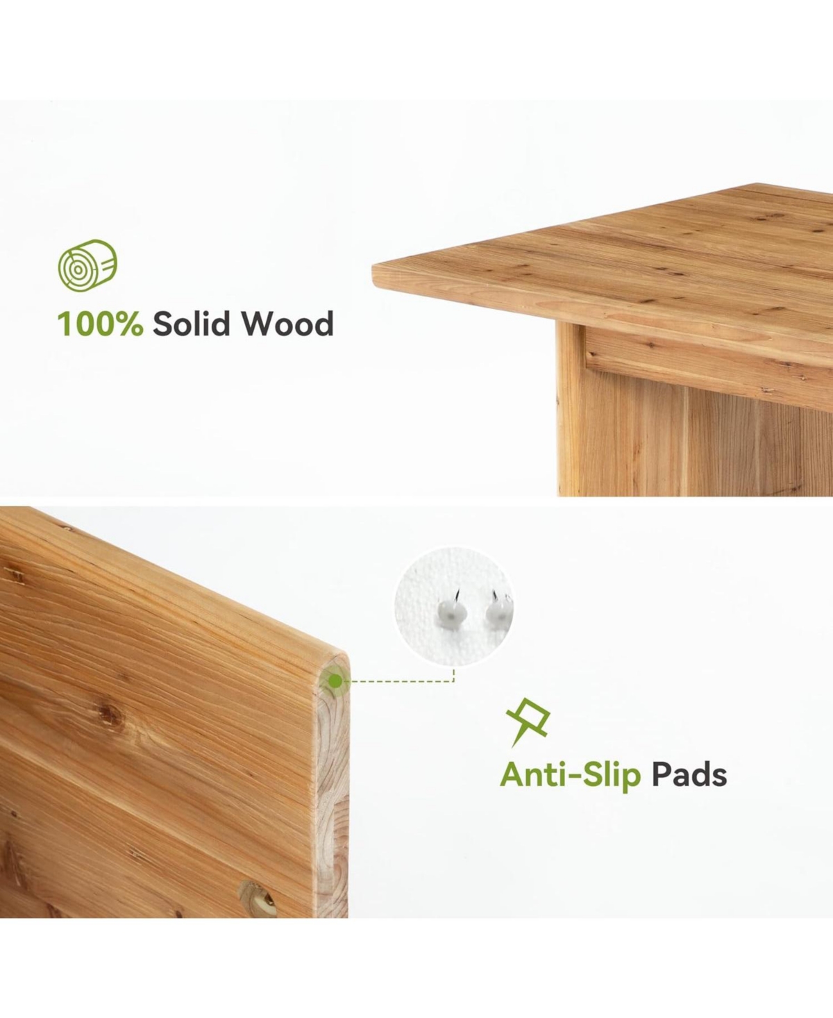 Tribesigns Solid Wood Dining Table for 6, 63 Inches Farmhouse Rectangle Kitchen Dinner Tables for Dining Room, Kitchen, Living Room, Rustic Brown